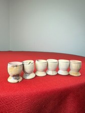 LOTTO 6 Mini Espositore Uova Vintage Legno Fatto a Mano Set Vuoto Tela Progetto Arte