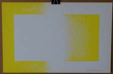 Richard Anuszkiewicz, giallo rovesciato 1970, targa originale litografia firmata