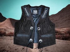 Gilet country Frange e Perline