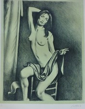 Gregorio Sciltian Femmina Nude I Autografato Litografia Russo / Italiano Artista