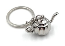 Portachiavi Teiera Antico Caffettiera Alt Argento Ciondolo Keychain