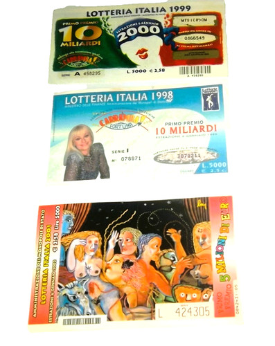 Vintage lotto 3 - 3, biglietti