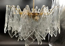 LA MURRINA - MURANO GLASS ANNI '50/60 - LAMPADARIO EFFETTO FIORE DI LOTO