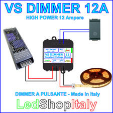 Dimmer Varialuce 12V/24V 12A strisce Led - Made in Italy - Alta Potenza - PROMO