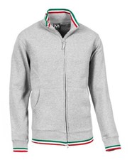 FELPA UOMO TEMPO LIBERO MAGLIA PILE TRICOLORE ZIP INTERA MAGLIONE ABITO LAVORO