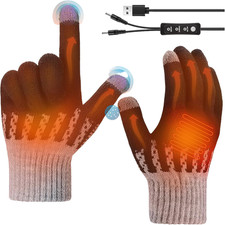 Guanti Riscaldati USB, Scaldamani a 3 Livelli Regolabili, Guanti Invernali in Ma