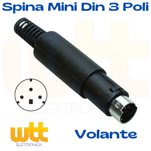 Connettore spina mini din - spina, 3