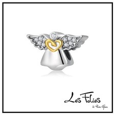 Charm Angelo Custode cuore oro