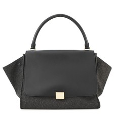 CELINE Trapezio Feltro/Pelle Nero