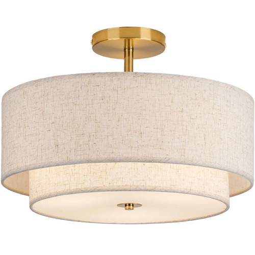 Plafoniera tessuto beige bordo - plafoniera,