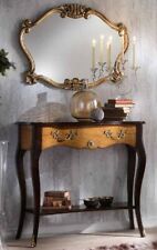 MOBILE CONSOLLE C/CASSETTO LEGNO MASSELLO  LACCATA NERO SFUMATO E NOCE 6127