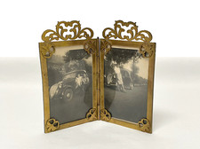 Portafoto vintage antico da tavolo porta foto Liberty cornice in ottone