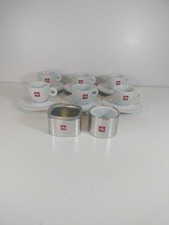 Illy Tazzine Con Piattino Di Porcellana Set.6Tazzine+6 Piattini+2 Porta zucchero