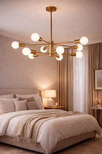 Lampadario moderno ottone - lampadario,