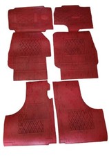 KIT TAPPETI  IN  GOMMA FIAT 600 D/E 1' E 2' SERIE COLORATI ROSSO