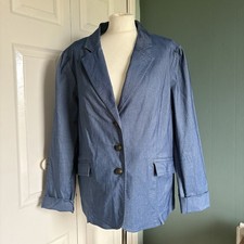 Giacca blazer blu look denim
