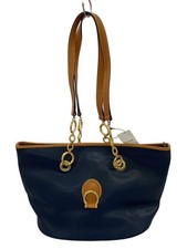 Borsa tote in pelle blu navy
