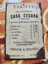 Targa Vintage Riproduzione - Periodo fascista (1936) - Prezzi Bordello