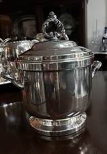 Secchiello ghiaccio vintage placcato argento con rivestimento in vetro ~ WM Rogers