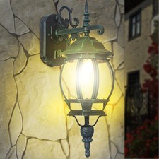 Lanterna da Giardino 22 x H 52 cm Stile Vittoriano Classico 1 x E27 Verde Bronzo