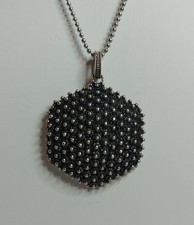 COLLANA  CON CIONDOLO NIDO D'APE FILIGRANA SARDA ARGENTO BRUNITO 