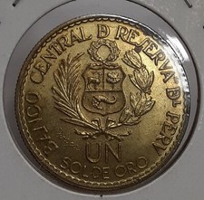 1965 Peru 1 Sol de Oro Brass