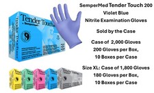 Guanti da esame in nitrile blu temperato tender touch 200 custodia da 2.000 guanti