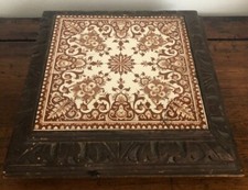 Antico sottopentola/ piastrella in ceramica / legno /carillon arredamento cucina