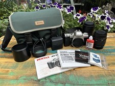 Pentax MZ-30 SLR con Sigma Zoom 100-300 mm e 28-80 mm obiettivi Hakuba custodia da trasporto