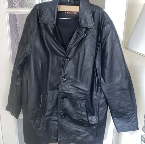 Giacca moto pelle nera - nera, bottoni