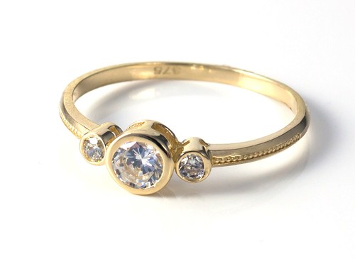9ct oro giallo rubover tre - oro,