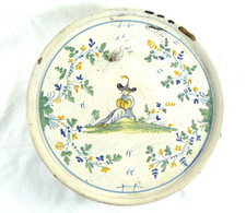 ANTICA MAIOLICA ITALIANA CERAMICA PAVIA 1700 XVIII SEC ALZATA PIATTO