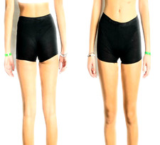 Leggings corto da donna nero elastico shorts leggins sottogonna sport palestra