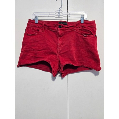 Pantaloncini denim rosso rock - pantaloncini,