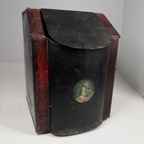 Antica scatola latta - antica, di