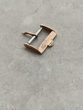 JAEGER LeCOULTRE VINTAGE ROSE GOLD PLATED WATCH STRAP BUCKLE FIBBIA UHREN 16mm 