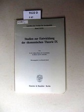 Studien zur Entwicklung der ökonomischen Theorie IX. Black, Robert D. Collison.: