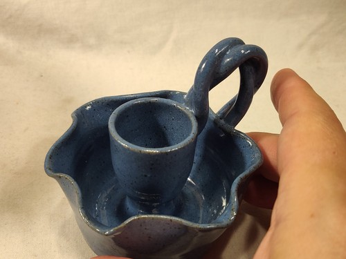 Portacandele maculato blu arte