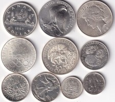 LOTTO DI 10 MONETE IN ARGENTO