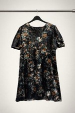 Abito corto velluto floreale