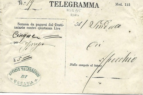 Telegramma mod 115 - telegramma, ufficio