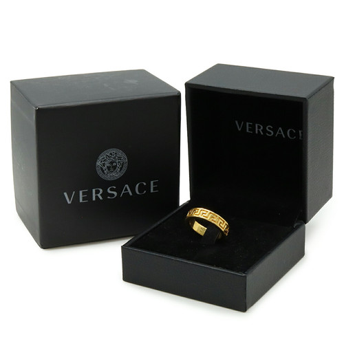 Anello versace greca placcato - anello,