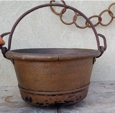 Paiolo ANTICO 700 XVIII sec. Rame PURO MASS Porta vaso Portavaso cachepot  sotto