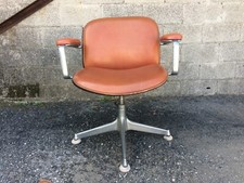 Sedia da ufficio in palissandro e pelle anni 50 di Ico & Luisa Parisi  per MIM