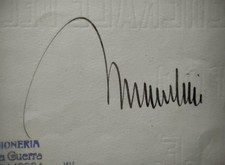 Documento Autografo Mussolini