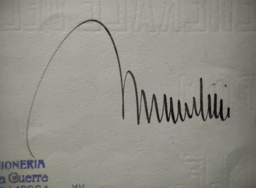 Documento autografo mussolini - documento,