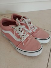 Scarpe donna Vans Ward 36.5 canvas rosa bianche usate con segni di usura 