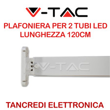 V-TAC VT-12021 6055 Plafoniera Doppia 2 Tubi LED T8 120cm 1200mm Interno Neon