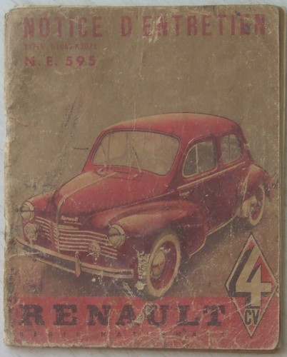 Renault 4cv notice - 4cv, entretien