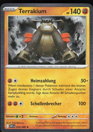 Terrakion 054 086 holo raro - terrakion,